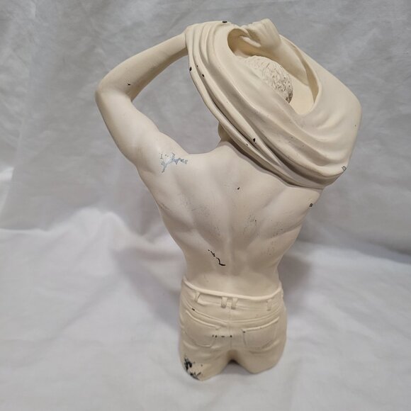 Man's Torso Sculpture Statue Signed Oliver Tupton Muscular Sexy Vintage College - Picture 4 of 15